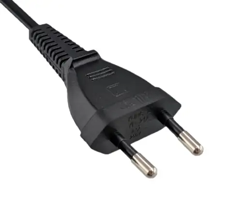 DINIC Logo DINIC Netzkabel Eurostecker auf C7, 90 Grad seitwärts gewinkelt, 2m